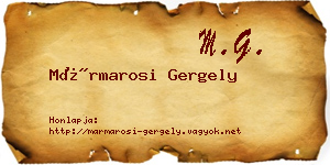 Mármarosi Gergely névjegykártya